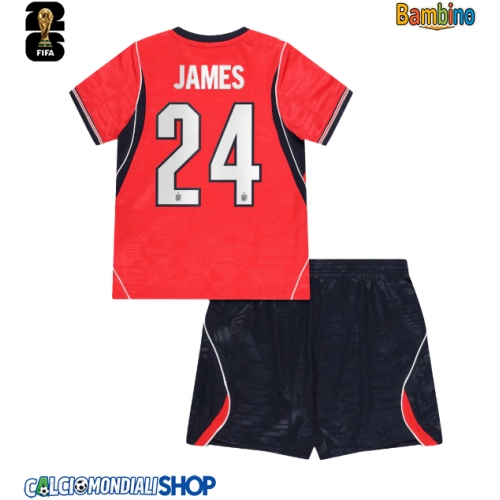 Maglie da calcio Inghilterra Reece James #24 Seconda Maglia Bambino Mondiali 2026  Manica Corta + Pantaloni corti)